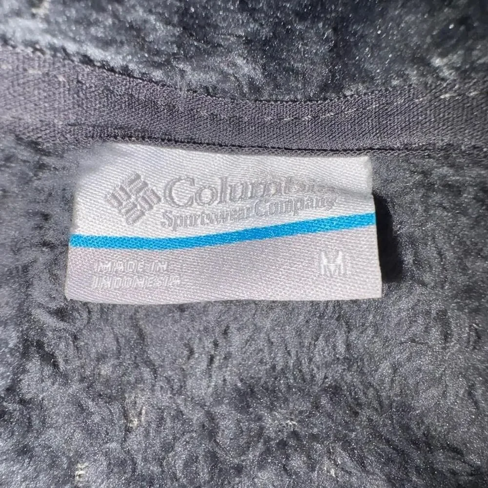 Women’s Columbia Black crushed velvet zip up hoodie with pockets Size M #velvet